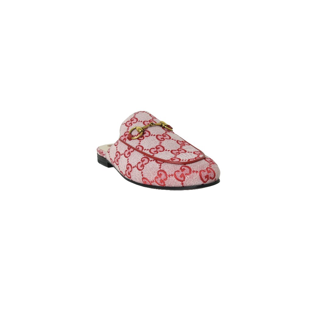 Gucci New Canvas Gg Malaga Kid Princetown Red